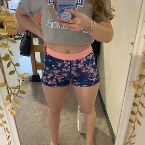 Nike Pros with blue and pink patterns (size: small)